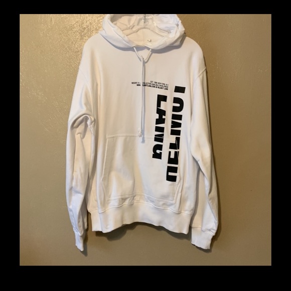 Helmet Lang Macro Mix Hoodie Sweatshirt size M white black hoodie